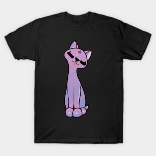 Purple Rain Kitsch Cat T-Shirt